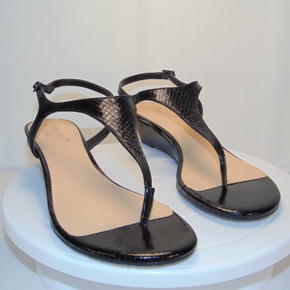 Jewel Badgley Mischka Blk Sandals Size 8 - Picture 1 of 8